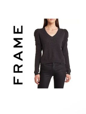 FRAME Ruched Long-Sleeve
Cashmere Sweater 100% Cashmere size S NWT